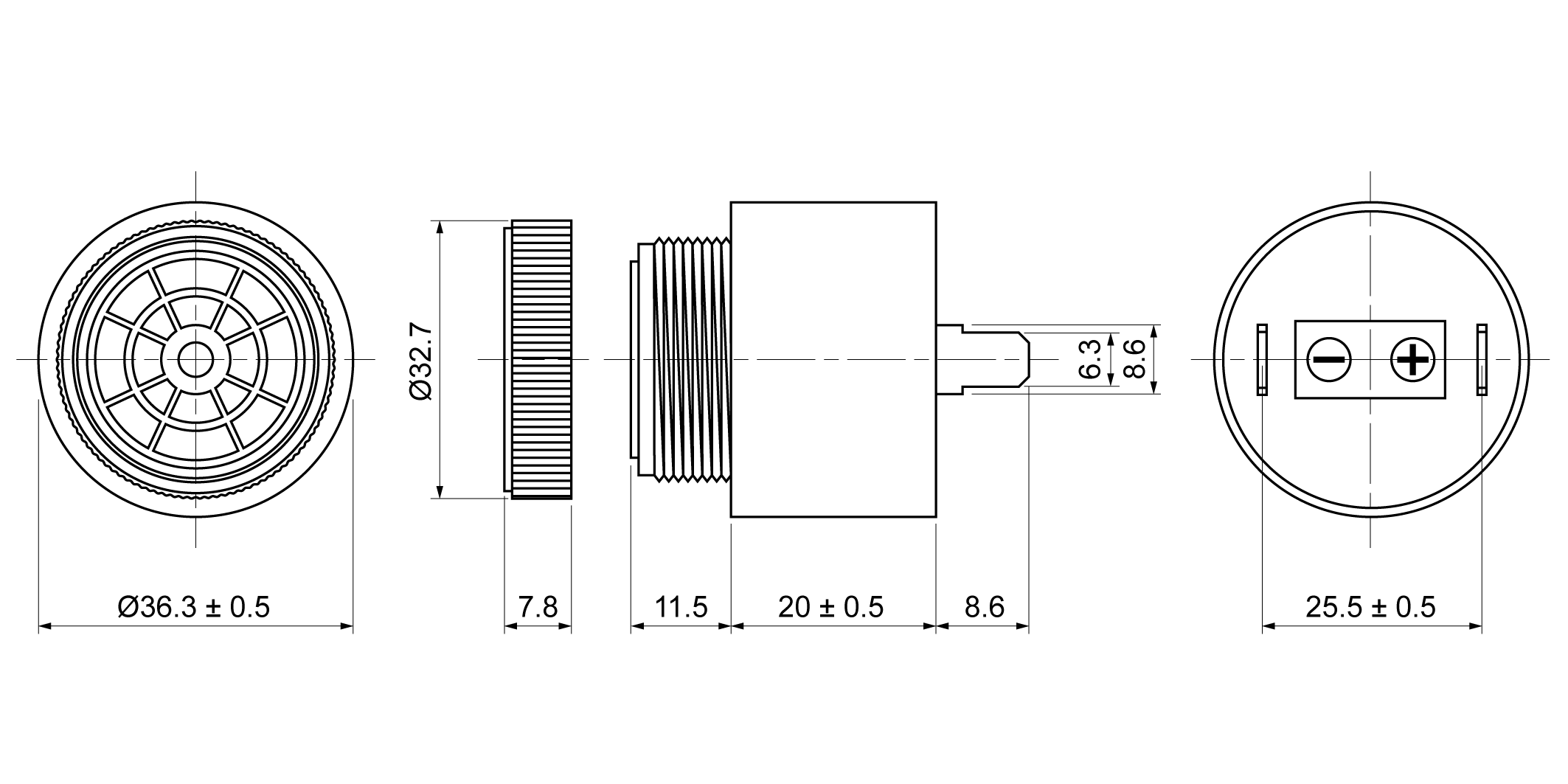 XPB3631-29S12T Mechanical Drawing